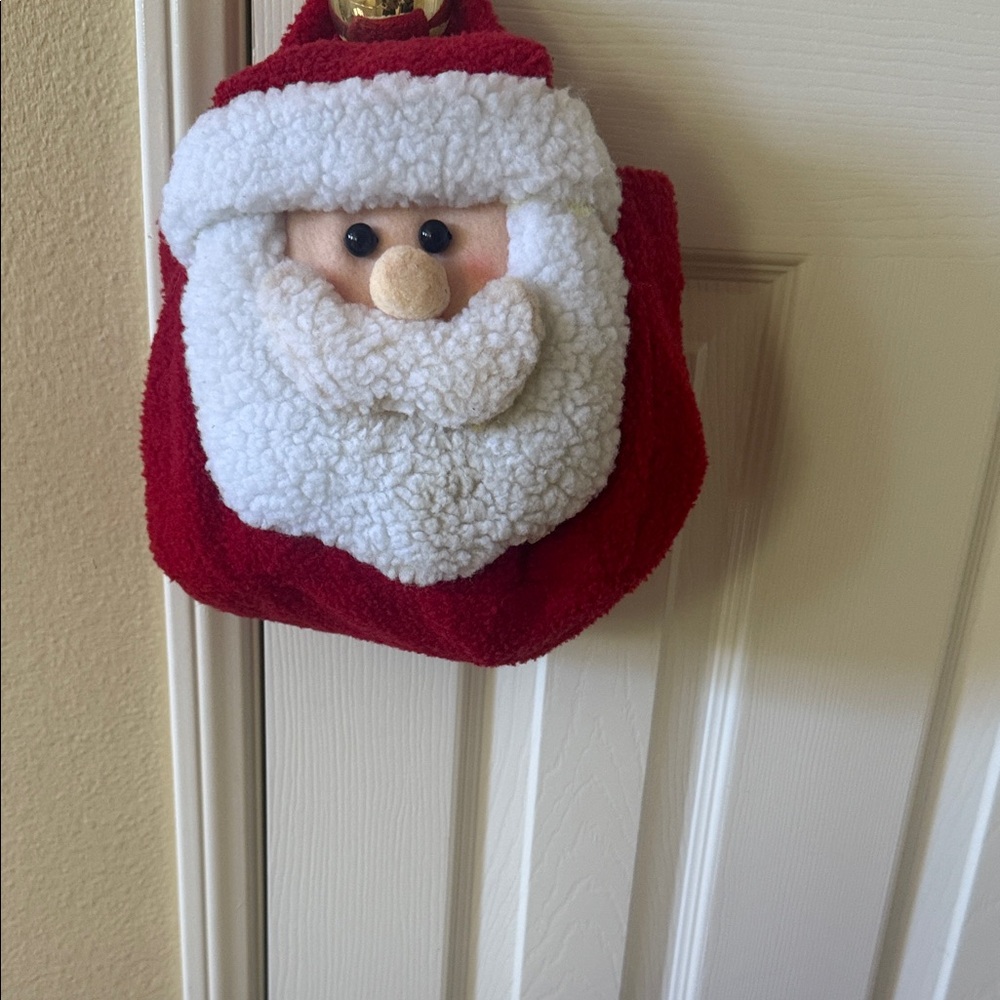 Santa Claus head and hat Plush Bag Christmas bag